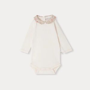 Bonpoint Floral Collar White Onesie